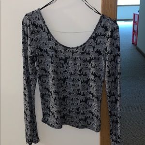 Map to mars long sleeve cropped bodycon tee